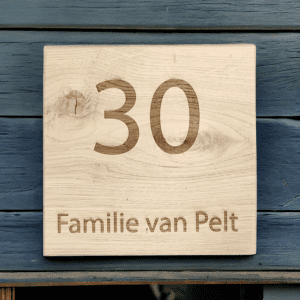 Eiken naambord voor binnen en buiten 20 cm